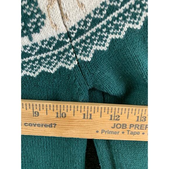 Tahari Girls Sweater Christmas Holiday Fair Isle Ruffle Green Sz 5/6 Reduced 4 - Picture 5 of 10